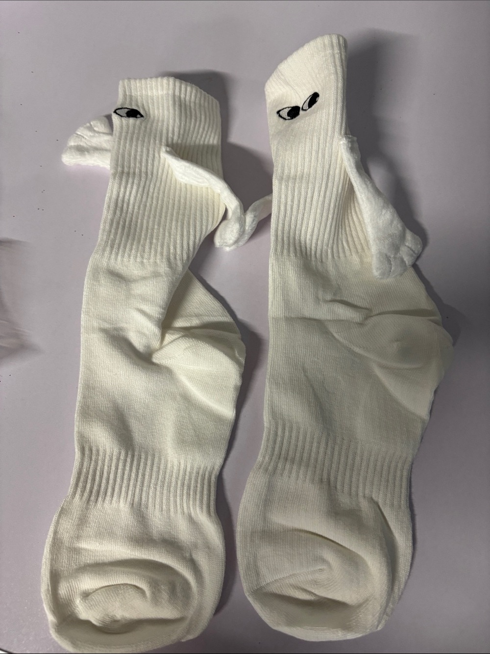 White  Crew Socks with Eye Detail